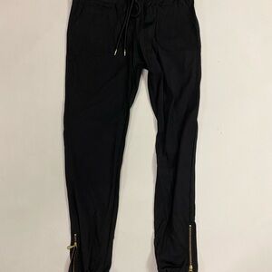 NWOT ZYIA Black Joggers with Gold Accents